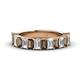 1 - Alaya 4.90 ctw (5x3 mm) Emerald Cut Smoky Quartz and Lab Grown Diamond 14 Stone Wedding Band 