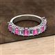 2 - Alaya 4.55 ctw (5x3 mm) Emerald Cut Pink Sapphire and Lab Grown Diamond 14 Stone Wedding Band 