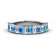 1 - Alaya 5.04 ctw (5x3 mm) Emerald Cut Blue Topaz and Lab Grown Diamond 14 Stone Wedding Band 