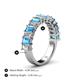 4 - Alaya 5.04 ctw (5x3 mm) Emerald Cut Blue Topaz and Lab Grown Diamond 14 Stone Wedding Band 