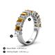 4 - Alaya 4.41 ctw (5x3 mm) Emerald Cut Citrine and Lab Grown Diamond 14 Stone Wedding Band 