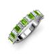 3 - Alaya 4.90 ctw (5x3 mm) Emerald Cut Peridot and Lab Grown Diamond 14 Stone Wedding Band 