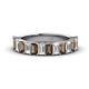 1 - Alaya 4.90 ctw (5x3 mm) Emerald Cut Smoky Quartz and Lab Grown Diamond 14 Stone Wedding Band 