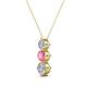 2 - Kesha 0.70 ctw Round Pink Tourmaline and Lab Grown Diamond Graduated Three Stone Drop Pendant 