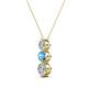 2 - Kesha 0.72 ctw Round Blue Topaz and Lab Grown Diamond Graduated Three Stone Drop Pendant 