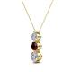 2 - Kesha 0.82 ctw Round Red Garnet and Lab Grown Diamond Graduated Three Stone Drop Pendant 