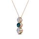 2 - Kesha 0.75 ctw Round Blue Diamond and White Lab Grown Diamond Graduated Three Stone Drop Pendant 