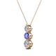 2 - Kesha 0.74 ctw Round Tanzanite and Lab Grown Diamond Graduated Three Stone Drop Pendant 