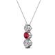 2 - Kesha 0.76 ctw Round Ruby and Lab Grown Diamond Graduated Three Stone Drop Pendant 