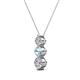 2 - Kesha 0.70 ctw Round Aquamarine and Lab Grown Diamond Graduated Three Stone Drop Pendant 