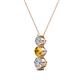 2 - Kesha 0.70 ctw Round Citrine and Lab Grown Diamond Graduated Three Stone Drop Pendant 