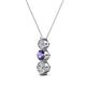 2 - Kesha 0.70 ctw Round Iolite and Lab Grown Diamond Graduated Three Stone Drop Pendant 