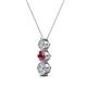 2 - Kesha 0.82 ctw Round Rhodolite Garnet and Lab Grown Diamond Graduated Three Stone Drop Pendant 