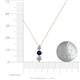 4 - Kesha 0.88 ctw Round Blue Sapphire and Lab Grown Diamond Graduated Three Stone Drop Pendant 