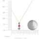 4 - Kesha 0.70 ctw Round Pink Tourmaline and Lab Grown Diamond Graduated Three Stone Drop Pendant 