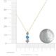 4 - Kesha 0.72 ctw Round Blue Topaz and Lab Grown Diamond Graduated Three Stone Drop Pendant 