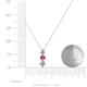 4 - Kesha 0.82 ctw Round Rhodolite Garnet and Lab Grown Diamond Graduated Three Stone Drop Pendant 
