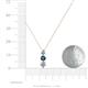 4 - Kesha 0.75 ctw Round Blue Diamond and White Lab Grown Diamond Graduated Three Stone Drop Pendant 