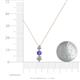 4 - Kesha 0.74 ctw Round Tanzanite and Lab Grown Diamond Graduated Three Stone Drop Pendant 