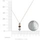 4 - Kesha 0.74 ctw Round Smoky Quartz and Lab Grown Diamond Graduated Three Stone Drop Pendant 