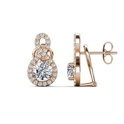 Jovita ctw GIA Certified Round Natural Diamond Halo Dangle Stud Earrings GIA Certified Round Diamond ctw Women Infinity Halo Dangle Stud Earrings K Rose Gold