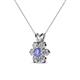 3 - Akina 0.80 ctw (3.80mm) Tanzanite and Round Natural Diamond Floral Halo Pendant 