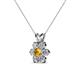 3 - Akina 0.78 ctw (3.80mm) Citrine and Round Natural Diamond Floral Halo Pendant 