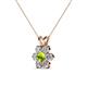 3 - Akina 0.83 ctw (3.80mm) Peridot and Round Natural Diamond Floral Halo Pendant 
