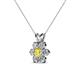 3 - Akina 0.81 ctw (3.80mm) Yellow Sapphire and Round Natural Diamond Floral Halo Pendant 