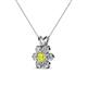 3 - Akina 0.80 ctw (3.80mm) Yellow Diamond and Round Natural Diamond Floral Halo Pendant 