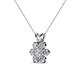 3 - Akina 0.80 ctw (3.80mm) Moissanite and Round Natural Diamond Floral Halo Pendant 