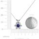 5 - Akina 0.81 ctw (3.80mm) Blue Sapphire and Round Natural Diamond Floral Halo Pendant 