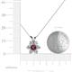 5 - Akina 0.81 ctw (3.80mm) Ruby and Round Natural Diamond Floral Halo Pendant 
