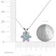 5 - Akina 0.78 ctw (3.80mm) Aquamarine and Round Natural Diamond Floral Halo Pendant 