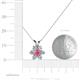 5 - Akina 0.78 ctw (3.80mm) Pink Tourmaline and Round Natural Diamond Floral Halo Pendant 