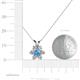 5 - Akina 0.78 ctw (3.80mm) Blue Topaz and Round Natural Diamond Floral Halo Pendant 