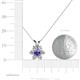 5 - Akina 0.78 ctw (3.80mm) Iolite and Round Natural Diamond Floral Halo Pendant 