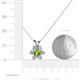 5 - Akina 0.83 ctw (3.80mm) Peridot and Round Natural Diamond Floral Halo Pendant 