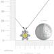 5 - Akina 0.81 ctw (3.80mm) Yellow Sapphire and Round Natural Diamond Floral Halo Pendant 