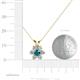 5 - Akina 0.79 ctw (3.80mm) London Blue Topaz and Round Natural Diamond Floral Halo Pendant 