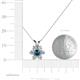 5 - Akina 0.80 ctw (3.80mm) Blue Diamond and Round Natural Diamond Floral Halo Pendant 