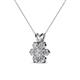 3 - Akina 0.80 ctw (3.80 mm) Round Lab Grown Diamond and Round Natural Diamond Floral Halo Pendant 