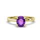 1 - Jenna 1.70 ct (9x7 mm) Oval Cut Amethyst Solitaire Engagement Ring 