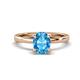 1 - Jenna 2.40 ct (9x7 mm) Oval Cut Blue Topaz Solitaire Engagement Ring 