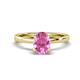 1 - Jenna 1.95 ct (9x7 mm) Oval Cut Lab Created Pink Sapphire Solitaire Engagement Ring 