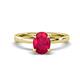 1 - Jenna 2.20 ct (9x7 mm) Oval Cut Lab Created Ruby Solitaire Engagement Ring 