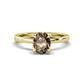 1 - Jenna 1.75 ct (9x7 mm) Oval Cut Smoky Quartz Solitaire Engagement Ring 