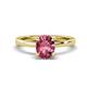 1 - Jenna 1.61 ct (9x7 mm) Oval Cut Pink Tourmaline Solitaire Engagement Ring 