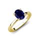 3 - Jenna 2.20 ct (9x7 mm) Oval Cut Lab Created Blue Sapphire Solitaire Engagement Ring 