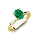 3 - Jenna 1.65 ct (9x7 mm) Oval Cut Lab Created Emerald Solitaire Engagement Ring 
